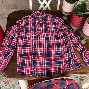 St Johns Bay flannel. Blue and red